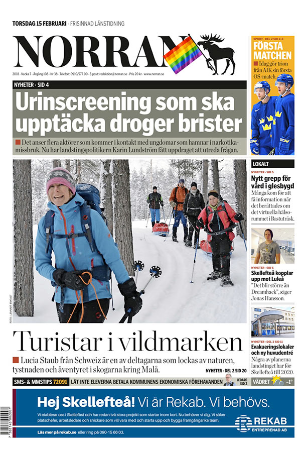 abenteuerreich, erlebnistouren, schweden, lappland, zeitung, reporter, pulkatour,norran, mala, flycar, geführte tour, wintertour